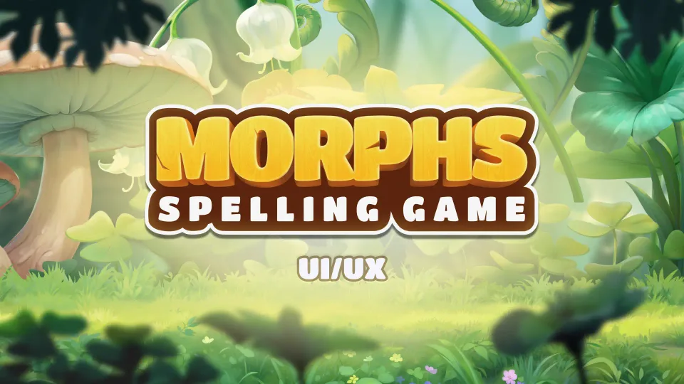 Morphs spelling game UI UX design jungle theme