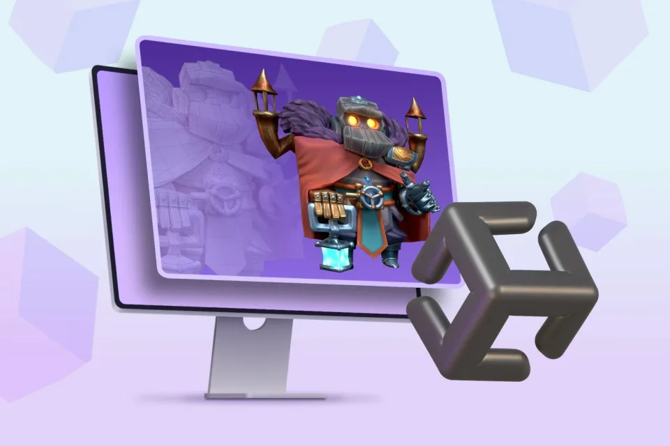 AI generated 3D game character asset creation illustration