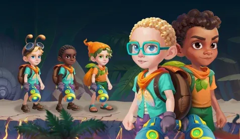 Spelling Game characters designed for educational gameplay