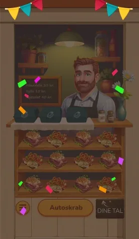 Højtbelagt Game character illustration of café staff for interactive gameplay