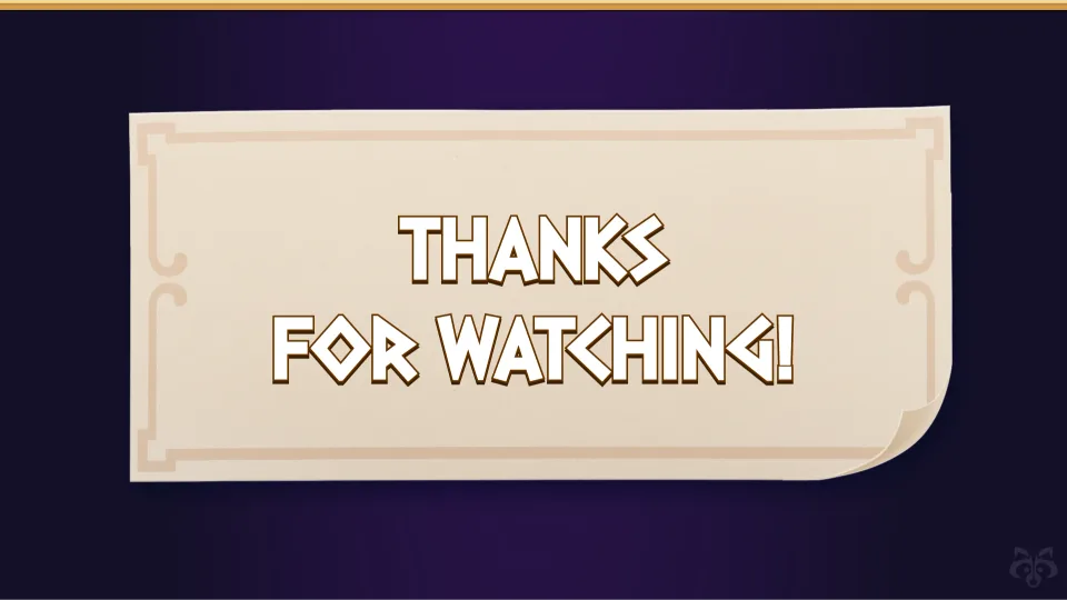 Thanks for watching message on stylized end screen