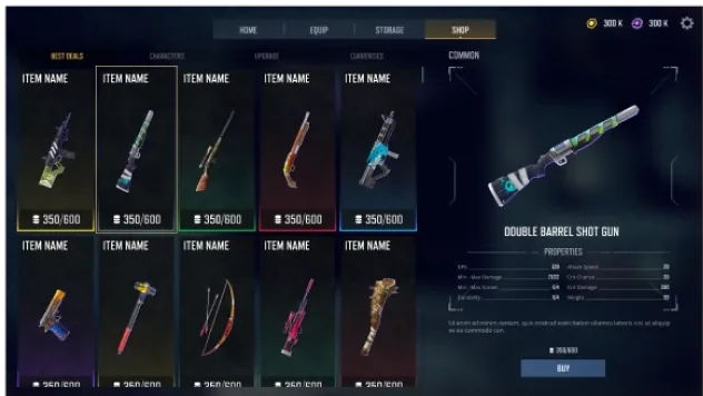 Weapon inventory