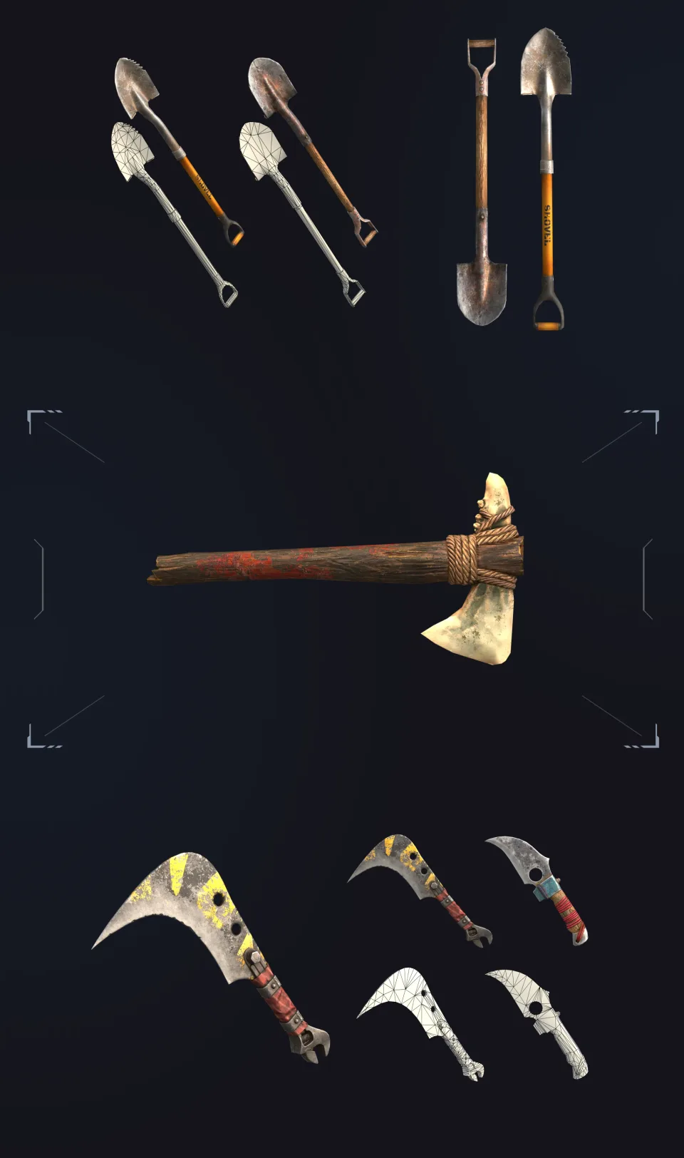 Wild Rage tools shovels axes sickles game models
