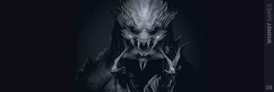 Dark alien monster portrait concept artwork