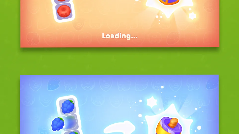 game loading screen with puzzle elements and rewards