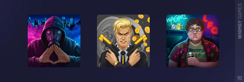 stylized character portraits with neon and modern themes