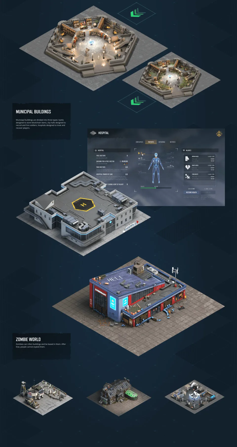 game base buildings and upgrade progression system