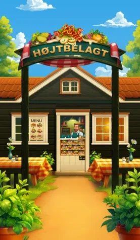 Højtbelagt Game illustrated sandwich stack with detailed 2D rendering