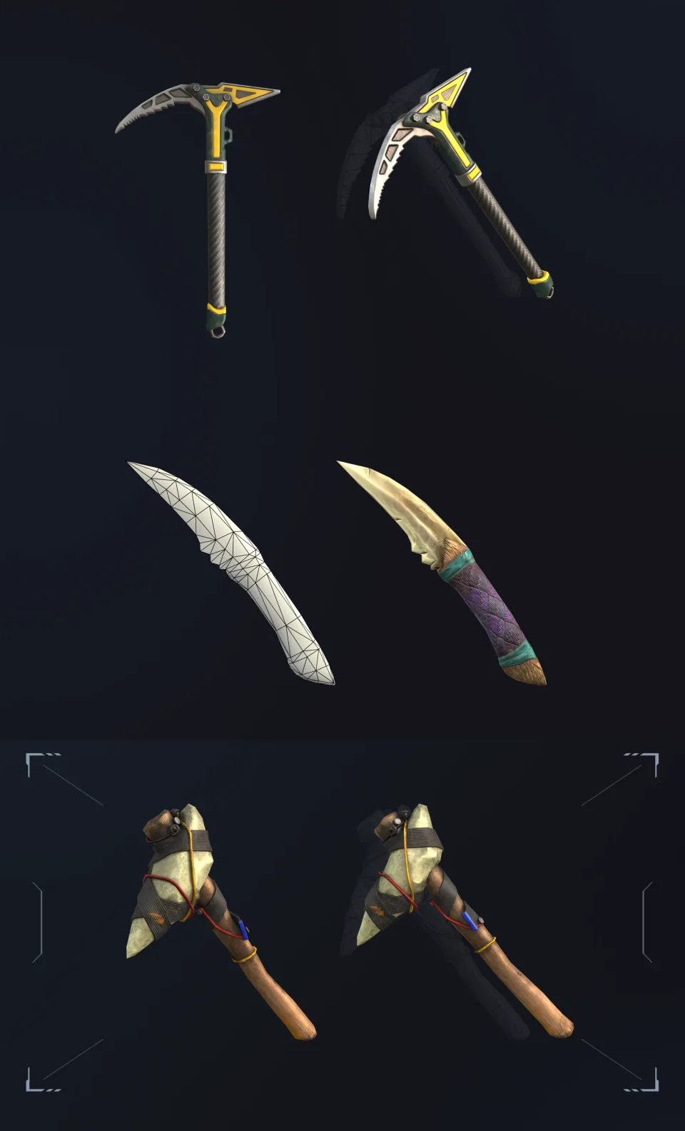Wild Rage tools pickaxes knives axes game models