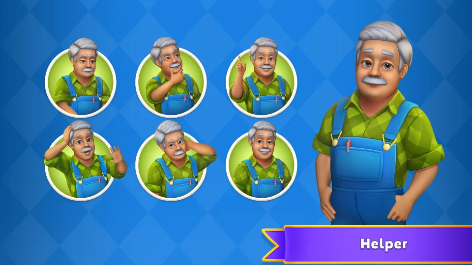 Home Surprise helper character showing various positive emotional expressions