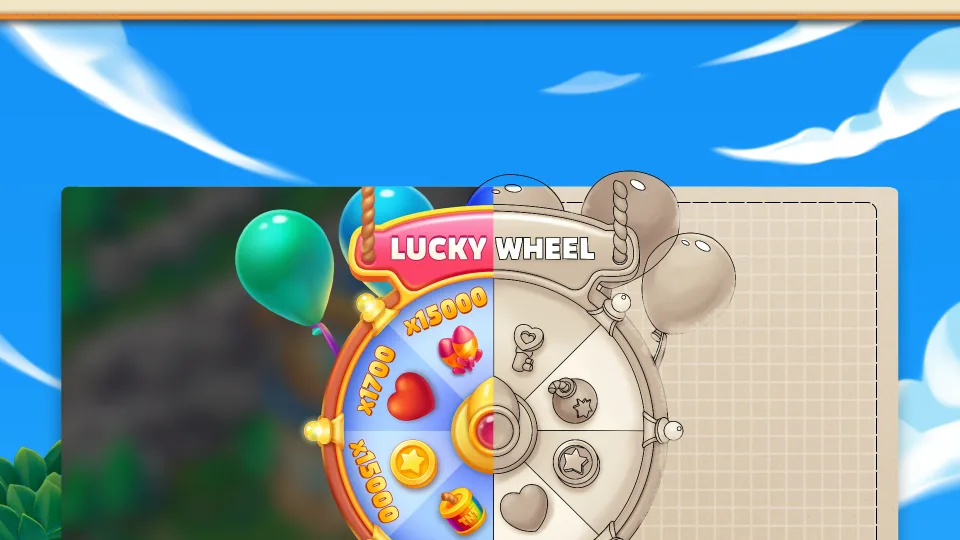 game lucky wheel interface with rewards and bonuses