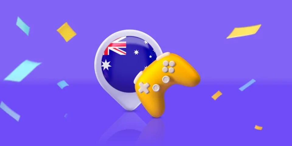 australia game development location with controller illustration