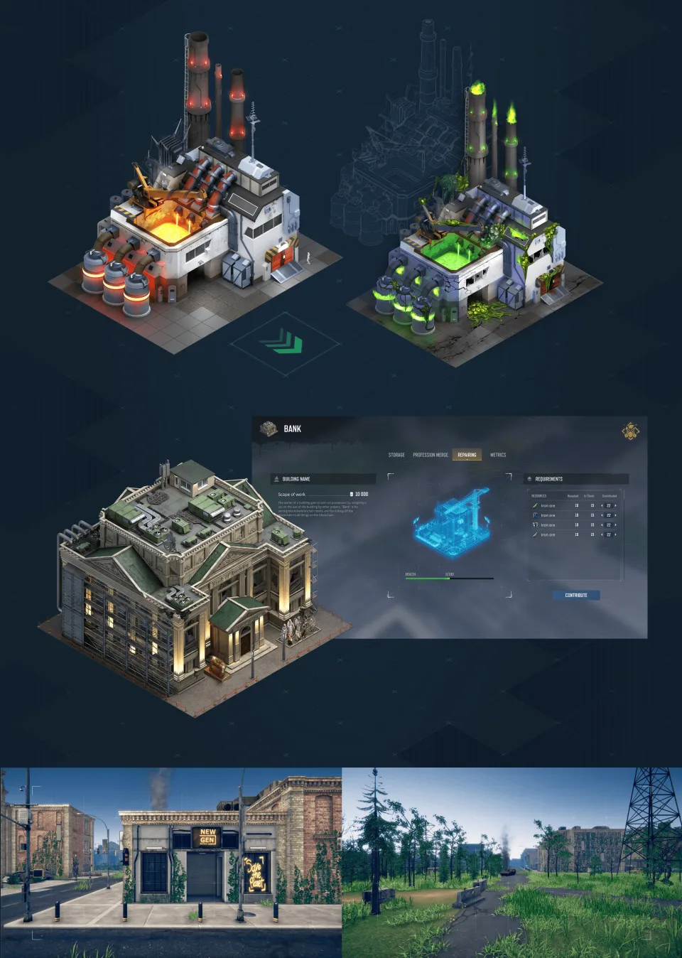 game environment buildings and industrial location design