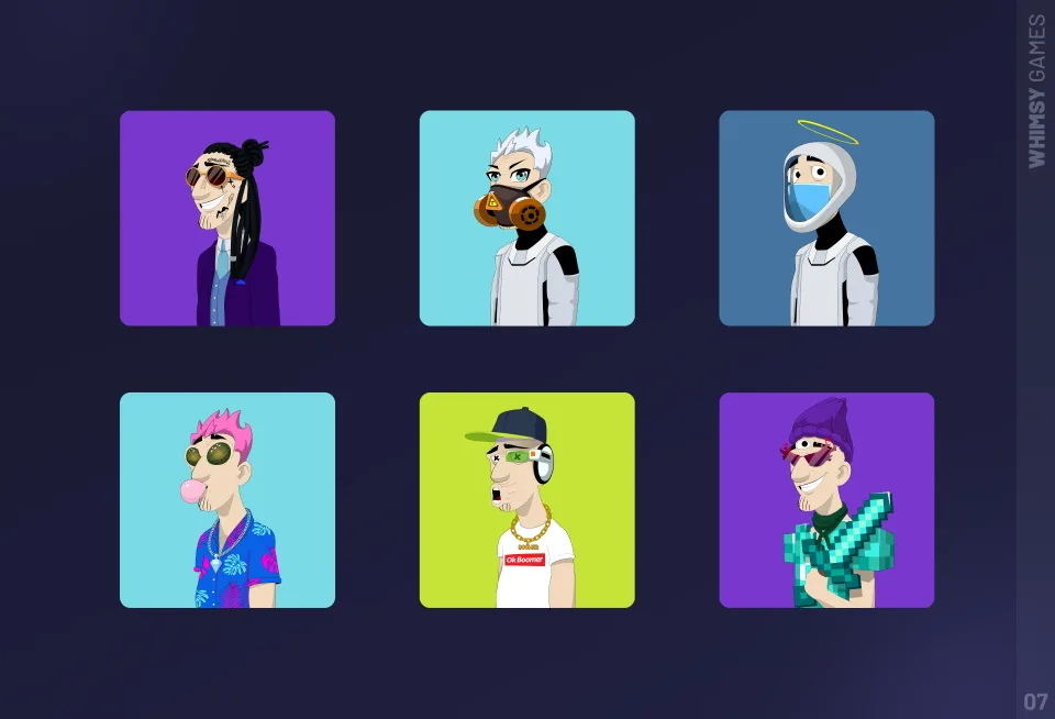 stylized human avatars NFT collection with unique outfits