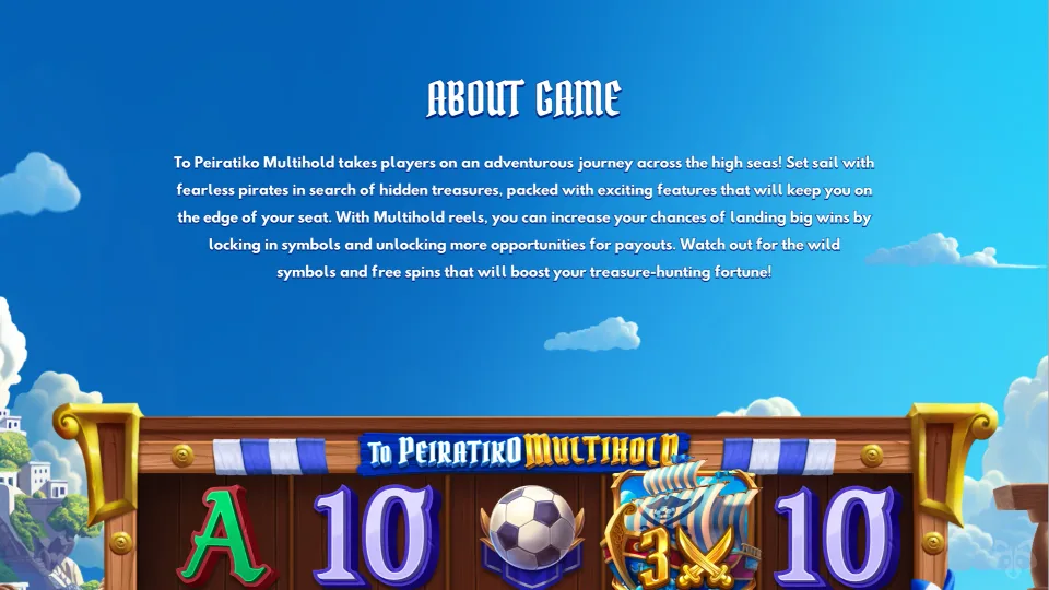 Game info screen with pirate theme and rules text