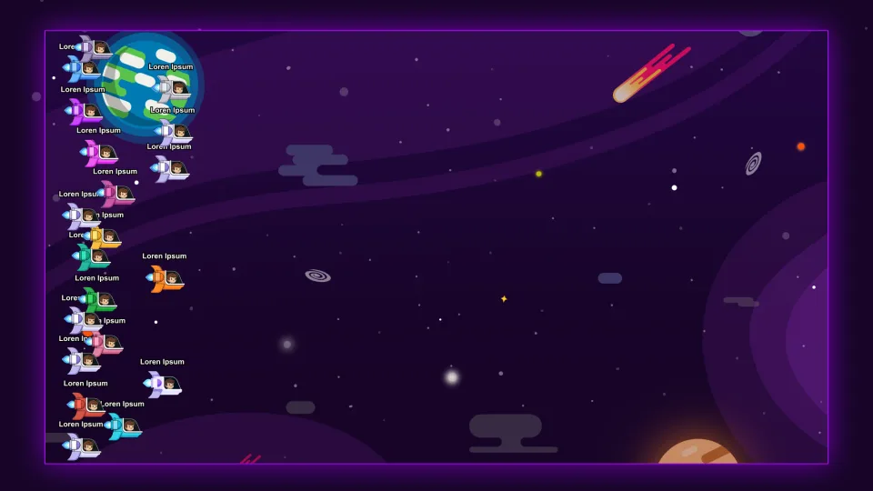 Starry space background used in animation scenes