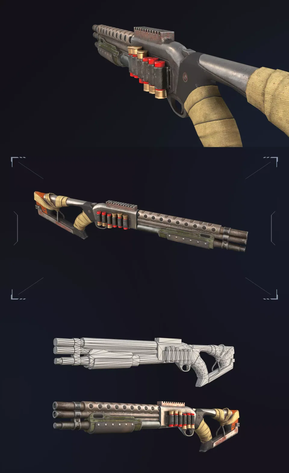 Wild Rage 3D weapons shotgun models game assets