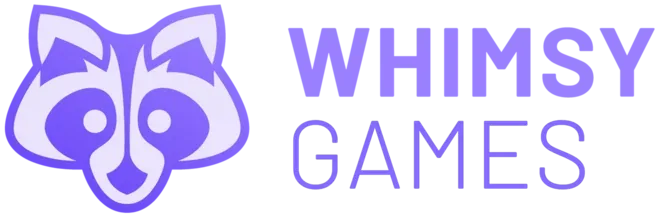 Whimsy Games logo game development company branding