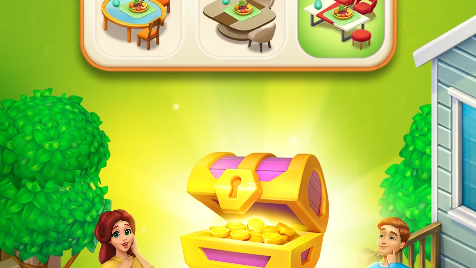 reward chest with gold coins in game interface
