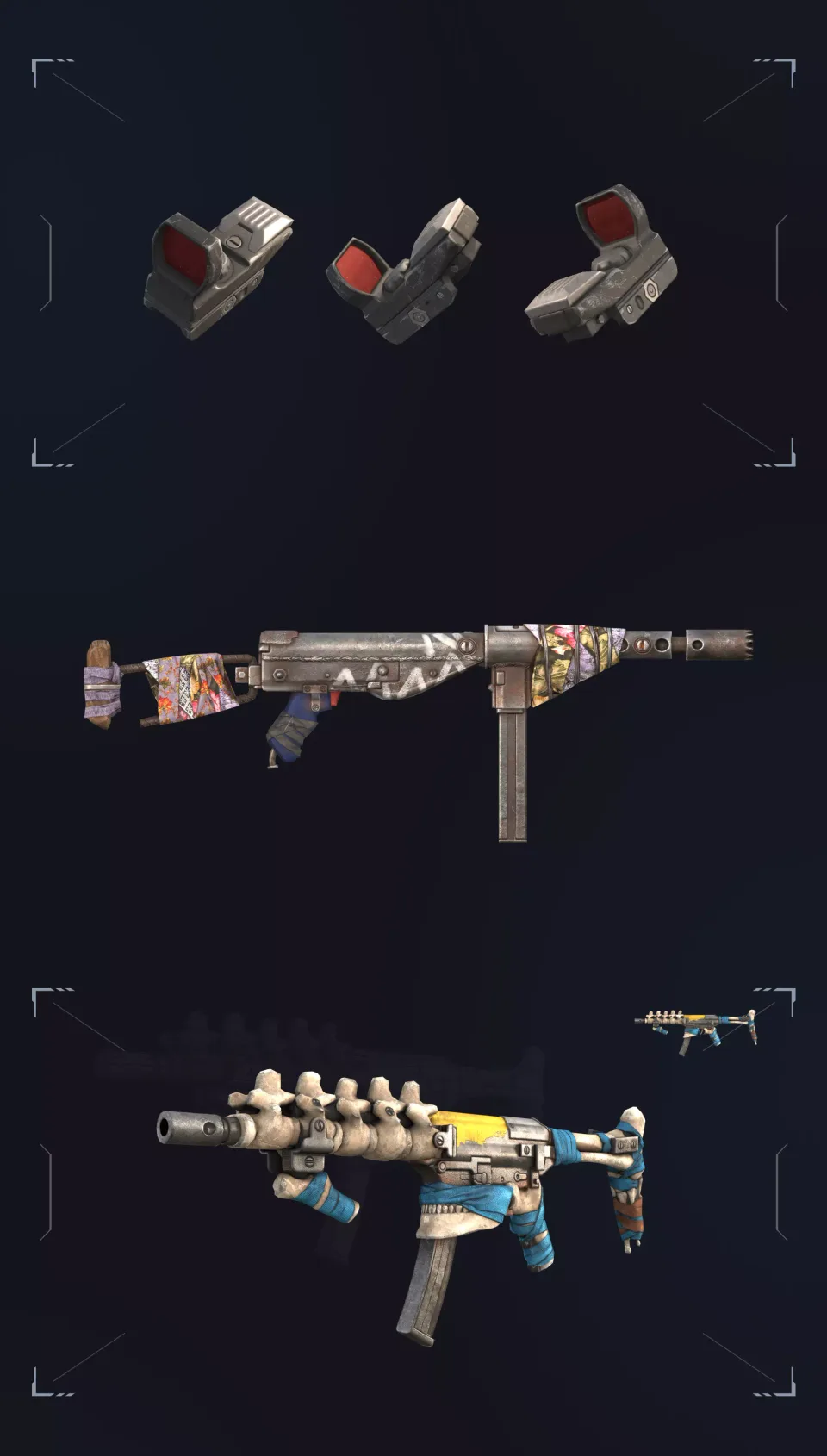 Wild Rage 3D weapons rifles attachments game models
