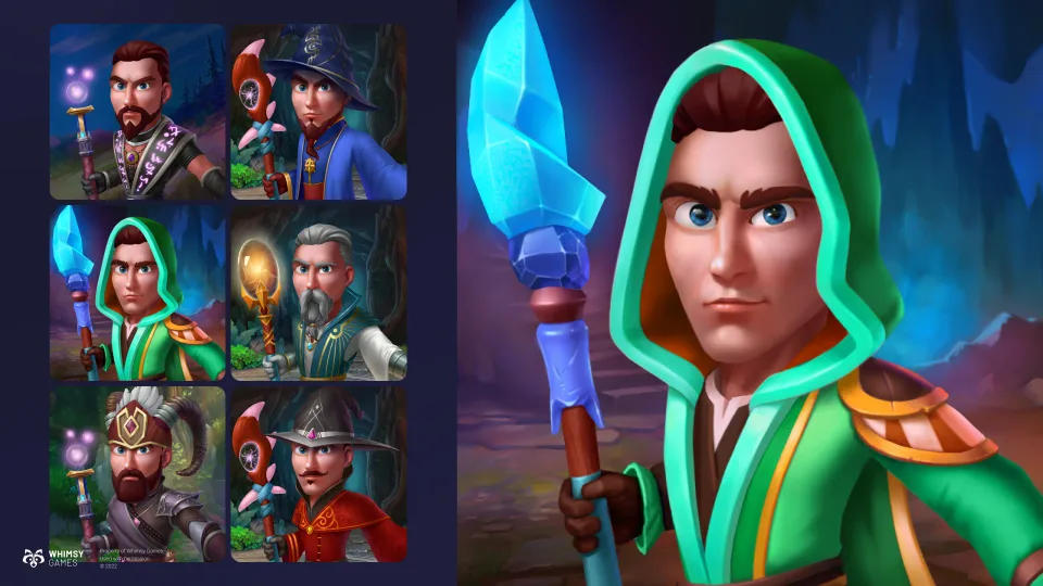 fantasy game character avatars mage hero variations