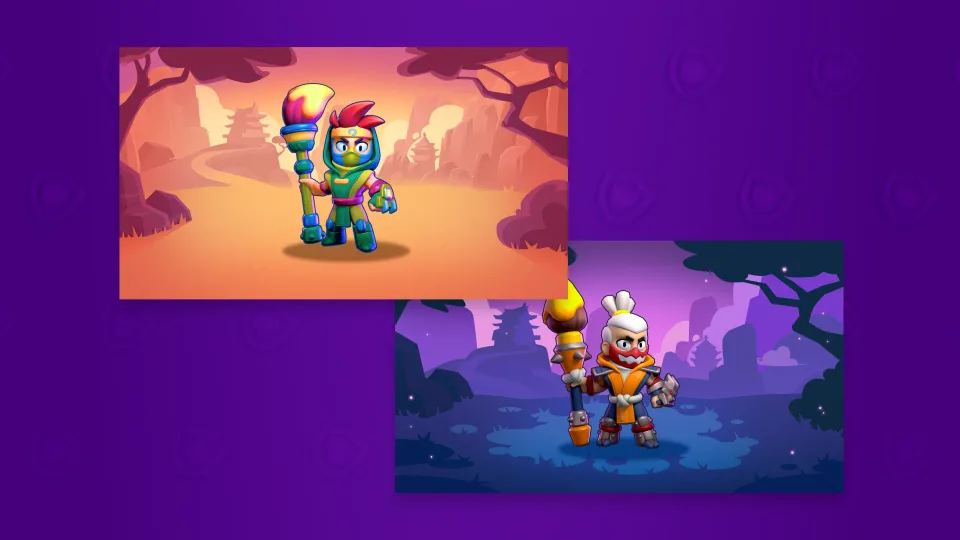 Two new Kenji skins for Brawl Stars game update.
