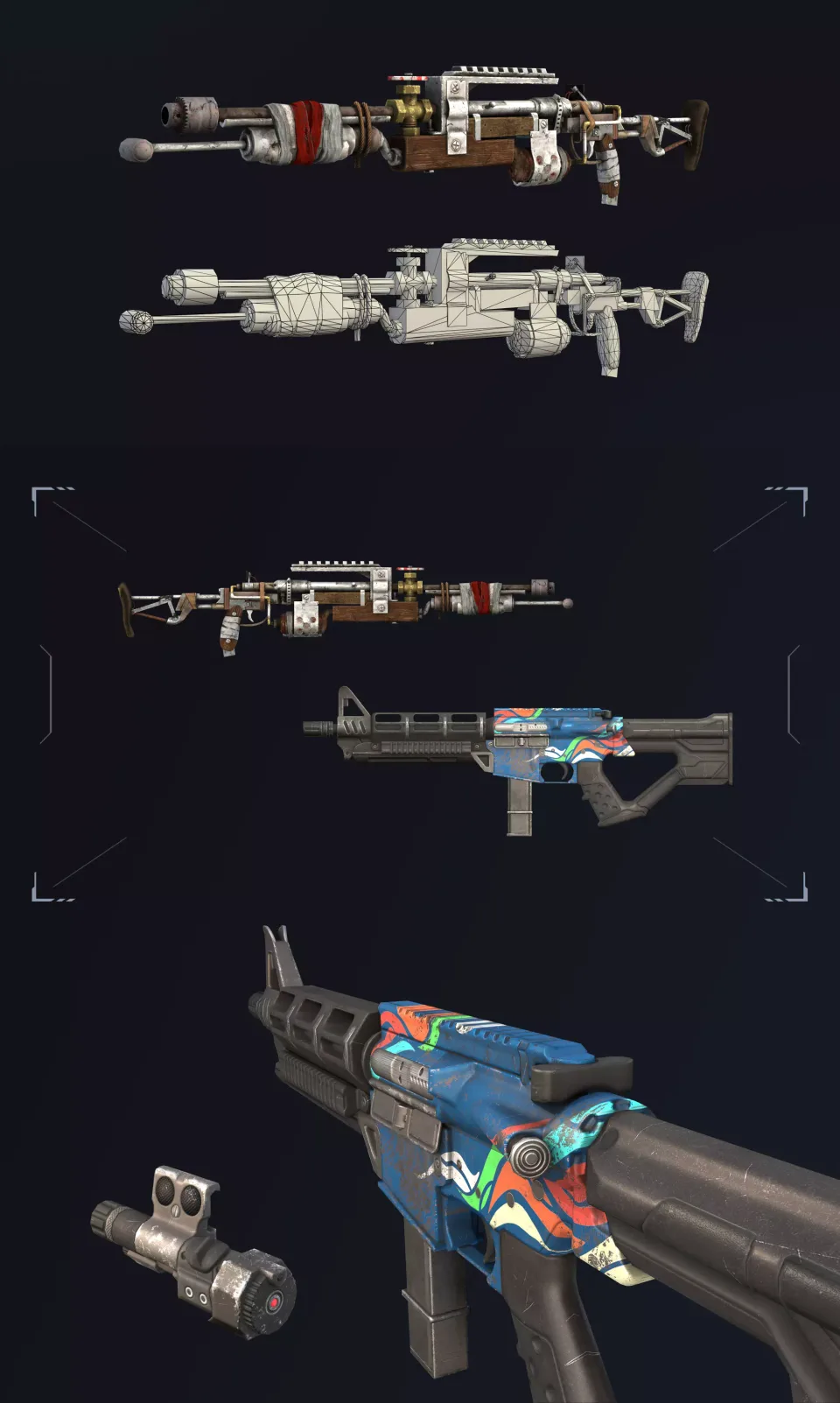 Wild Rage 3D weapons rifles futuristic game models