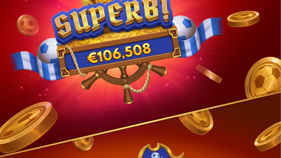 “Superb Win” pirate slot banner