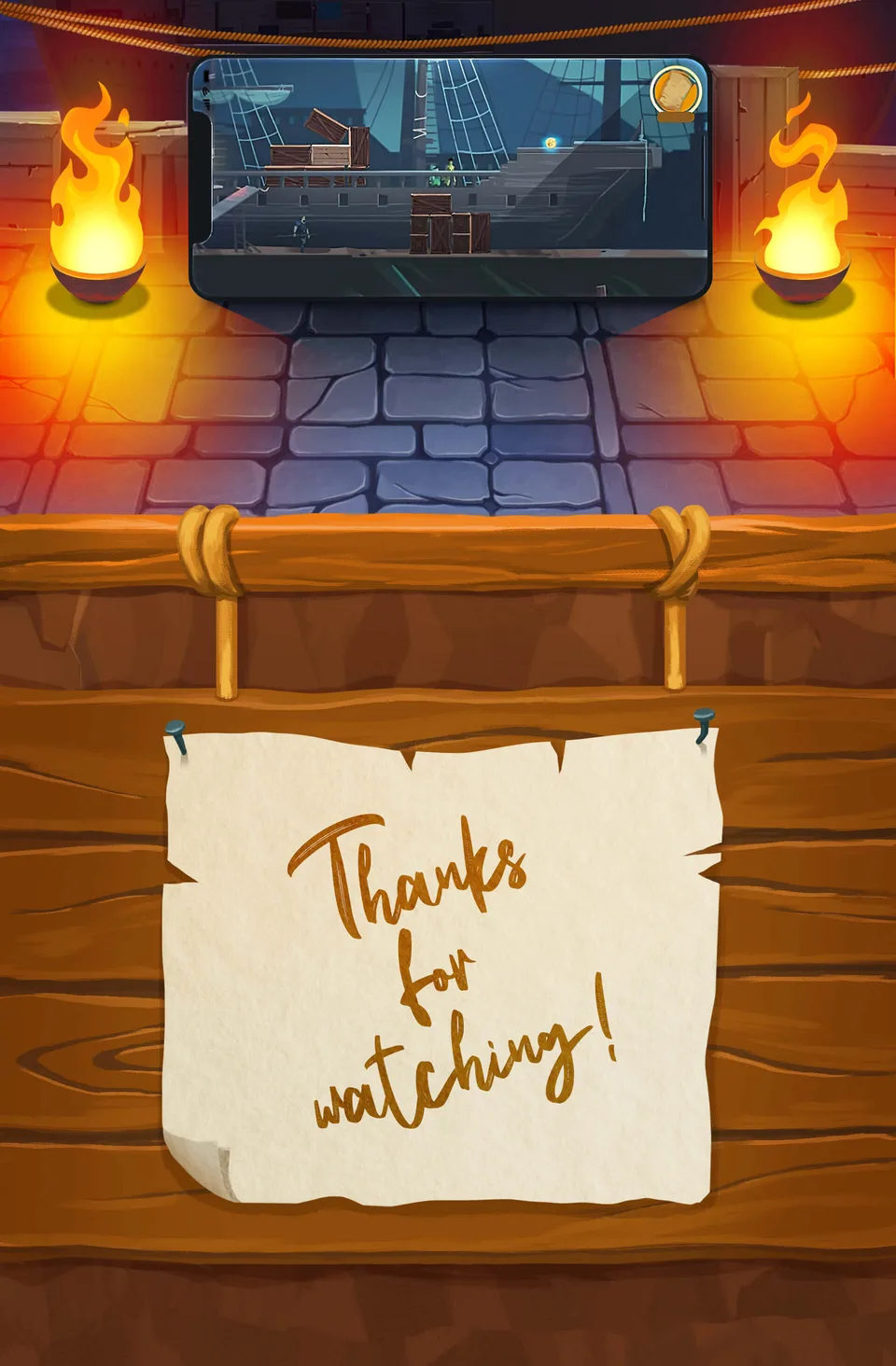 Eliora game end screen with thanks message