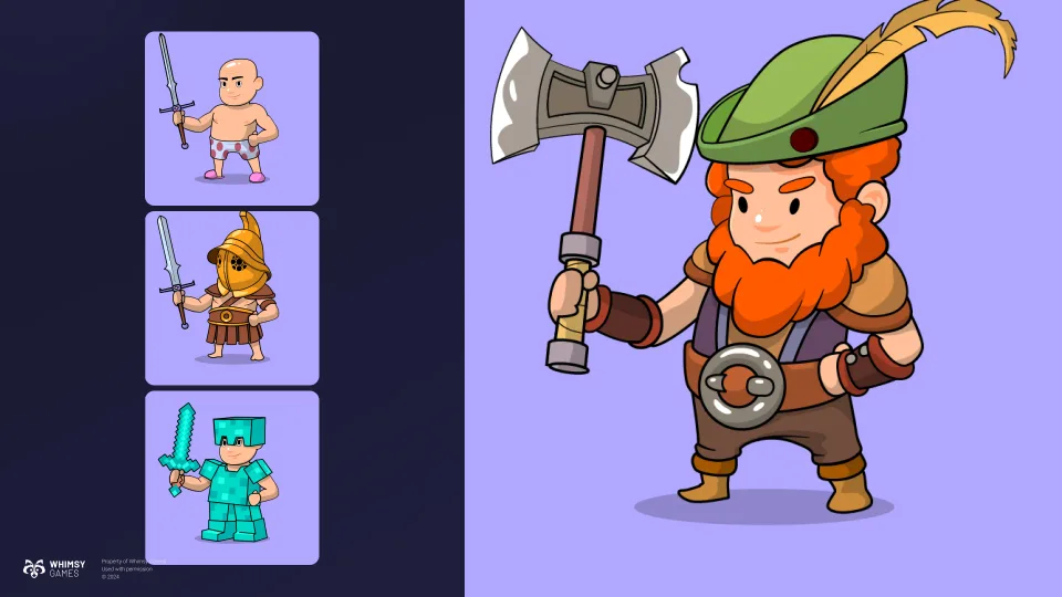 2D game character design dwarf warrior sprite