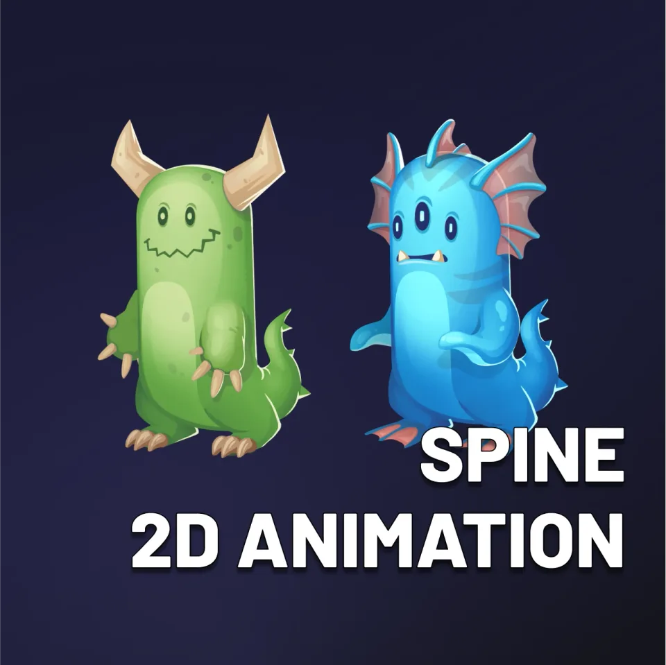 2D animation characters with spine rigging examples