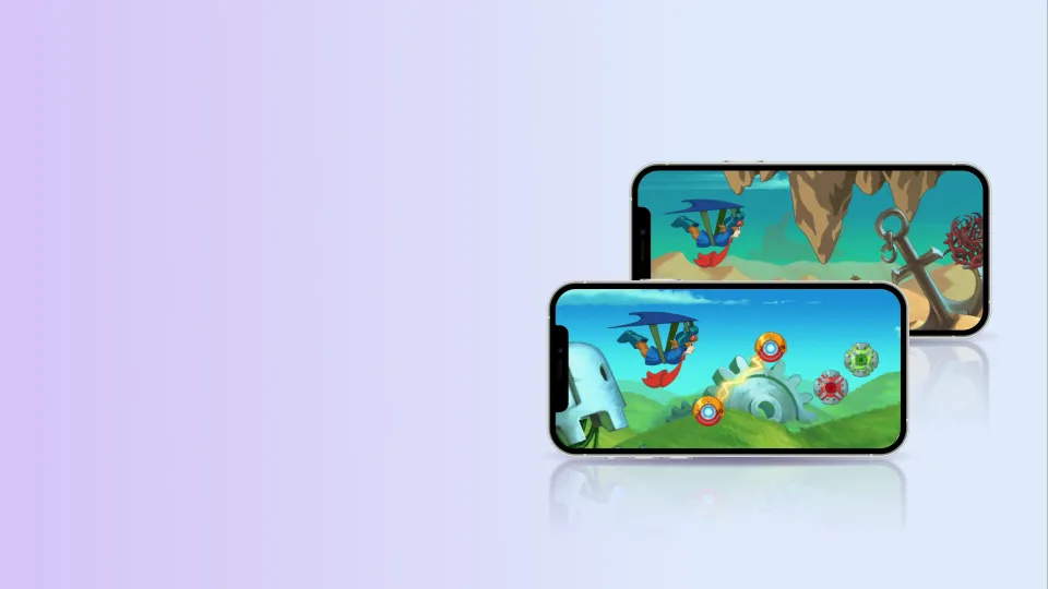 Colorful game characters in an iOS game scene