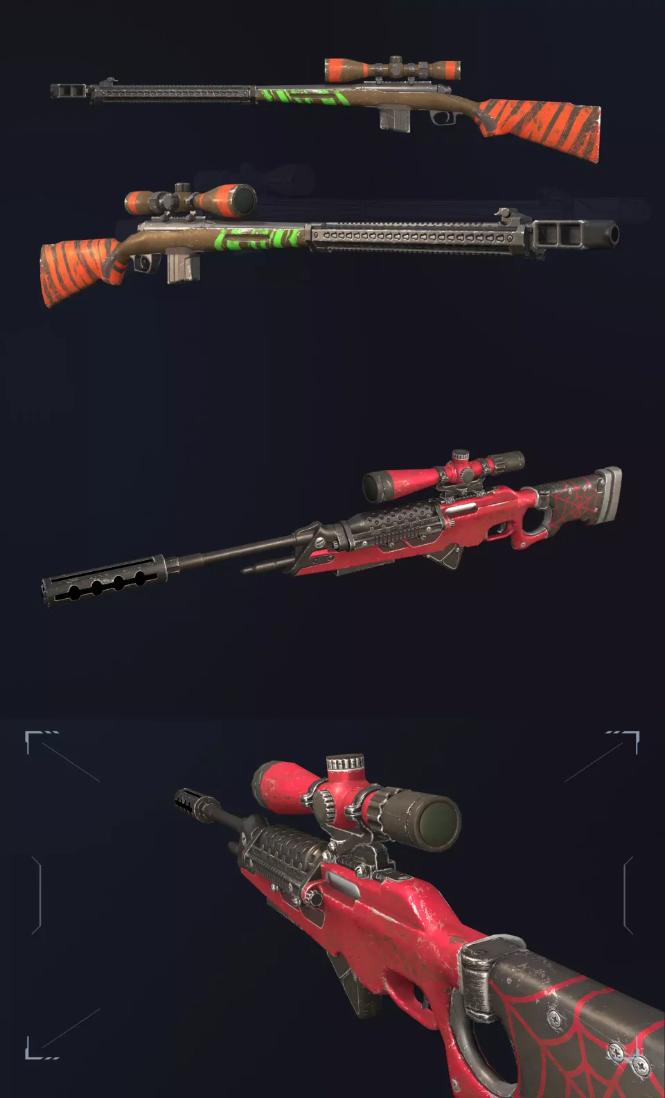 Wild Rage 3D weapons sniper rifles game models