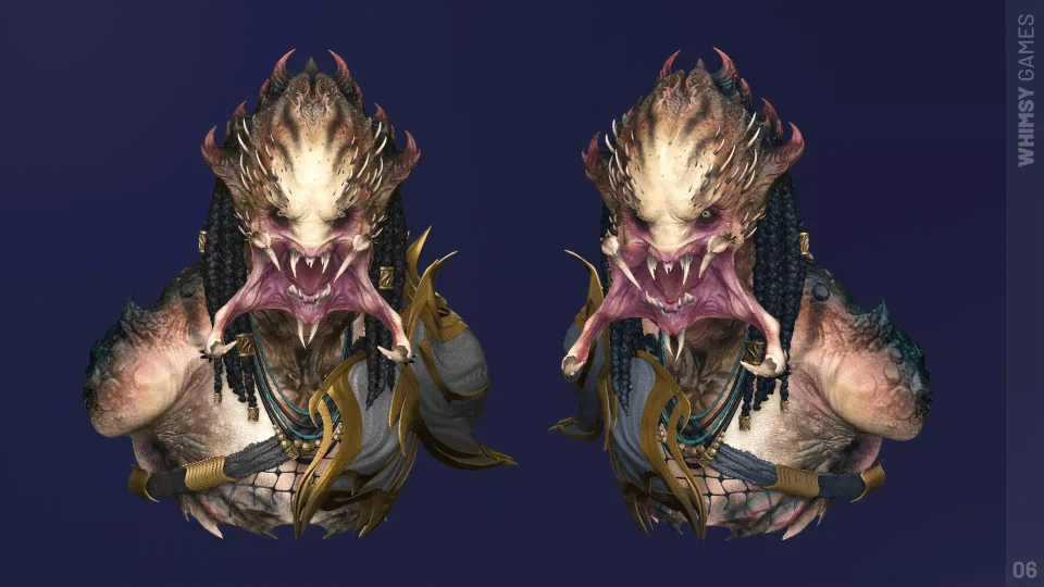 Alien monster character concept art front view