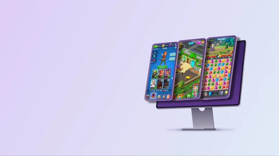 Colorful game characters in an iOS game scene