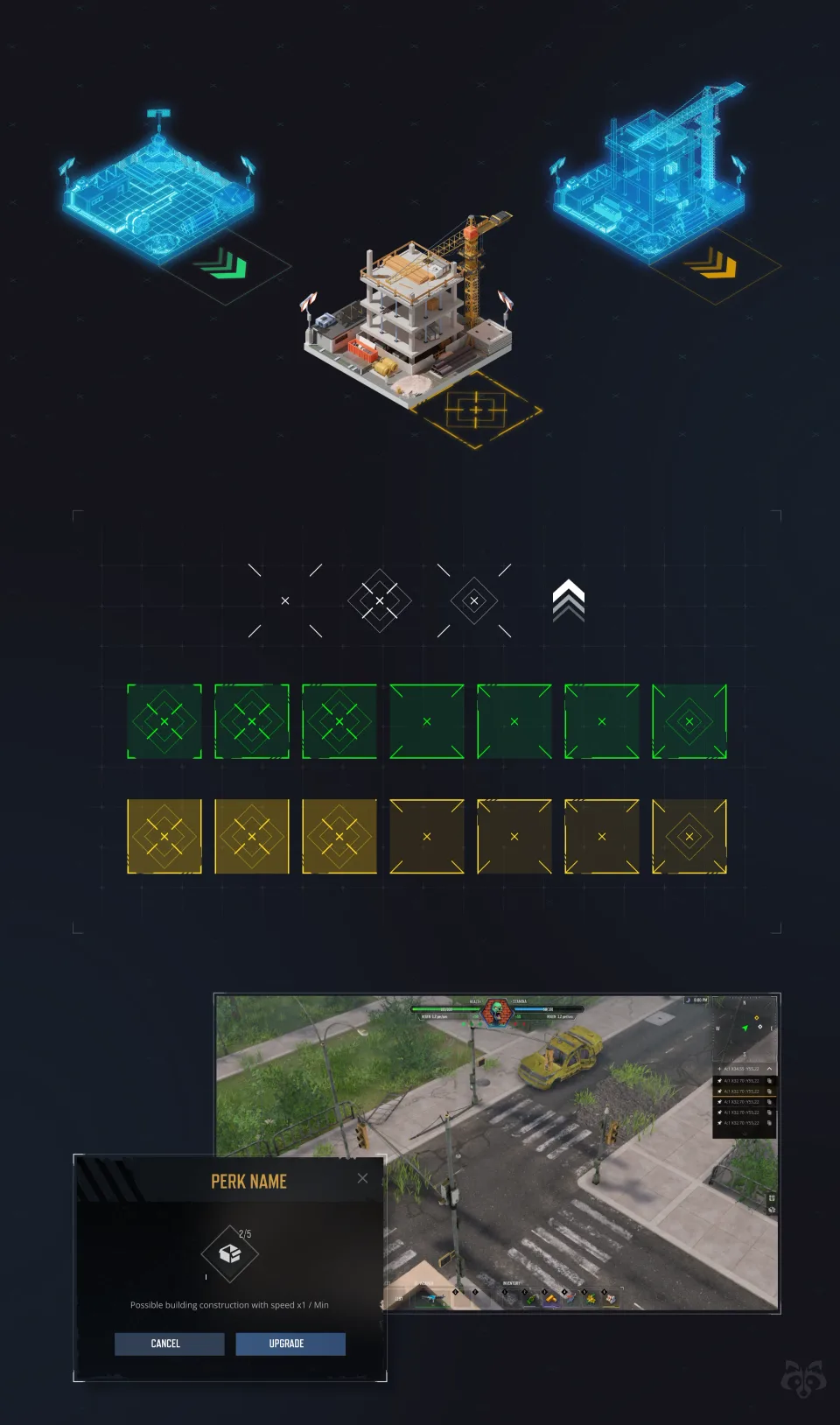 Wild Rage UI UX building grid placement system
