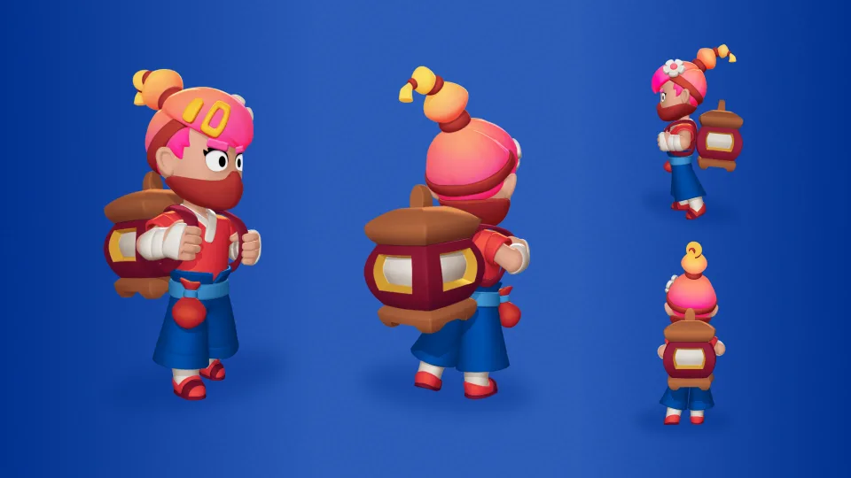 3D model turnaround of the legendary brawler Holly.