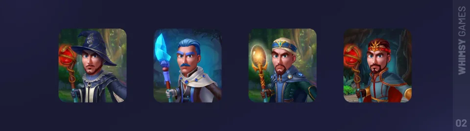 fantasy game character portraits with diverse hero designs
