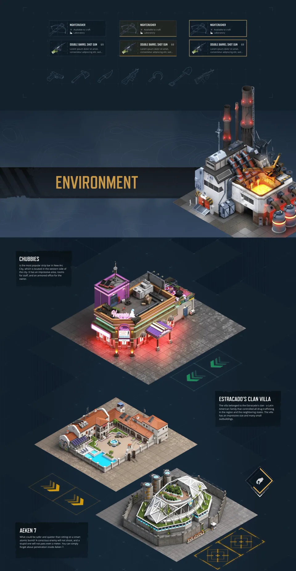 game environment design buildings and level assets