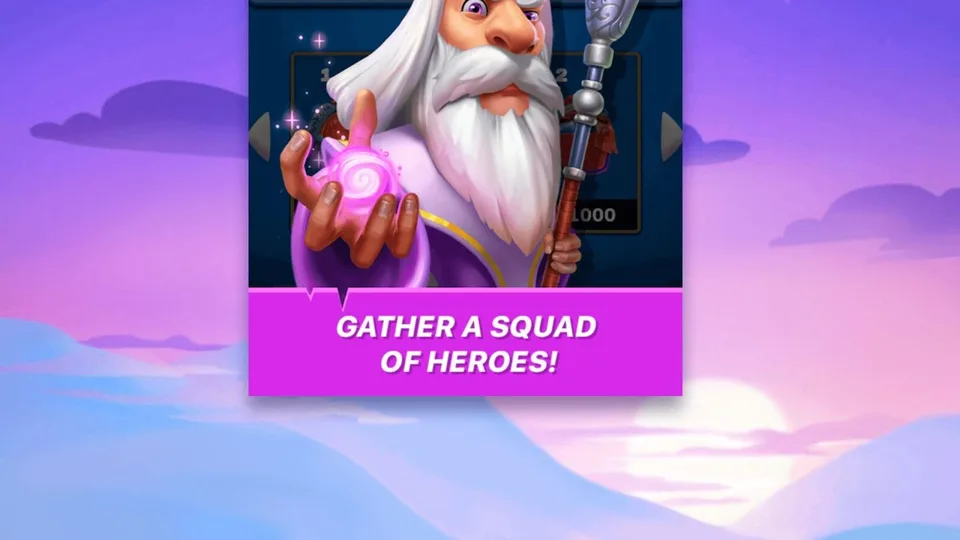 Puzzle Fight mage character gather heroes screen