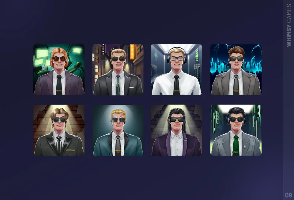 stylized business avatars NFT collection with suits