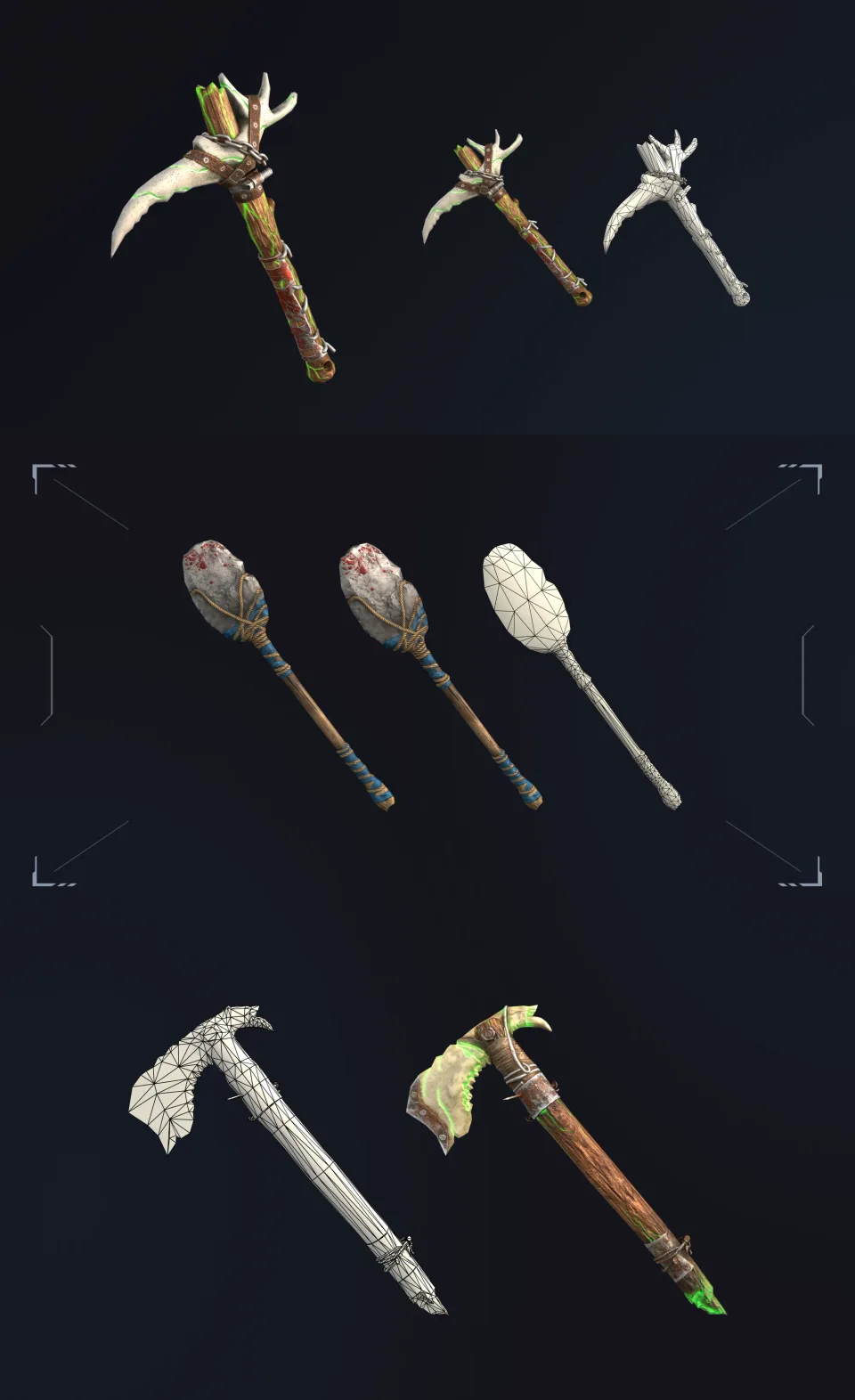 Wild Rage tools pickaxes hammers game models
