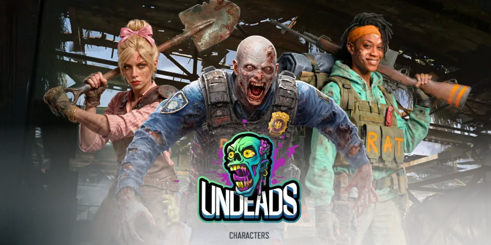 Wild Rage survivors and undead in a ruined city