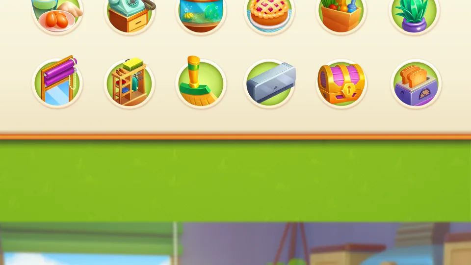 game item icons set with tools and rewards