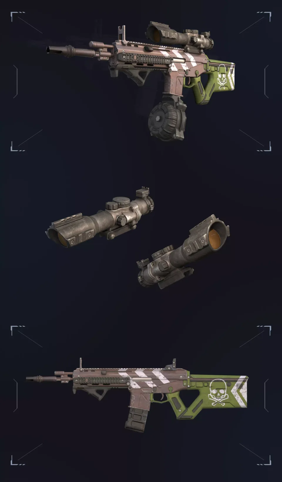 Wild Rage 3D weapon rifle attachments game models