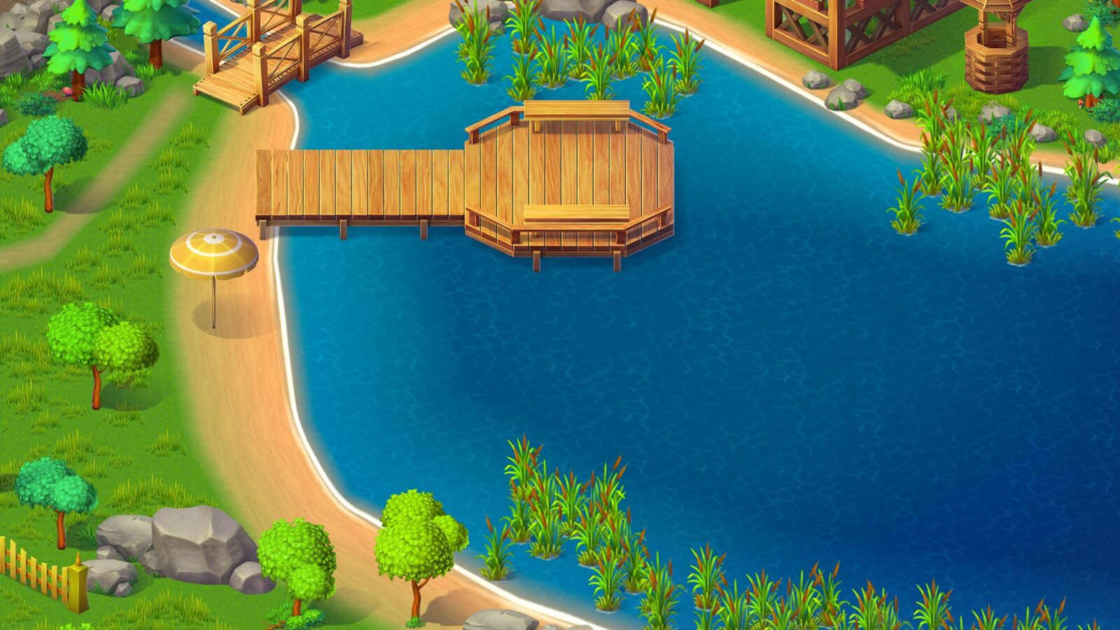 Lake and pier background environment