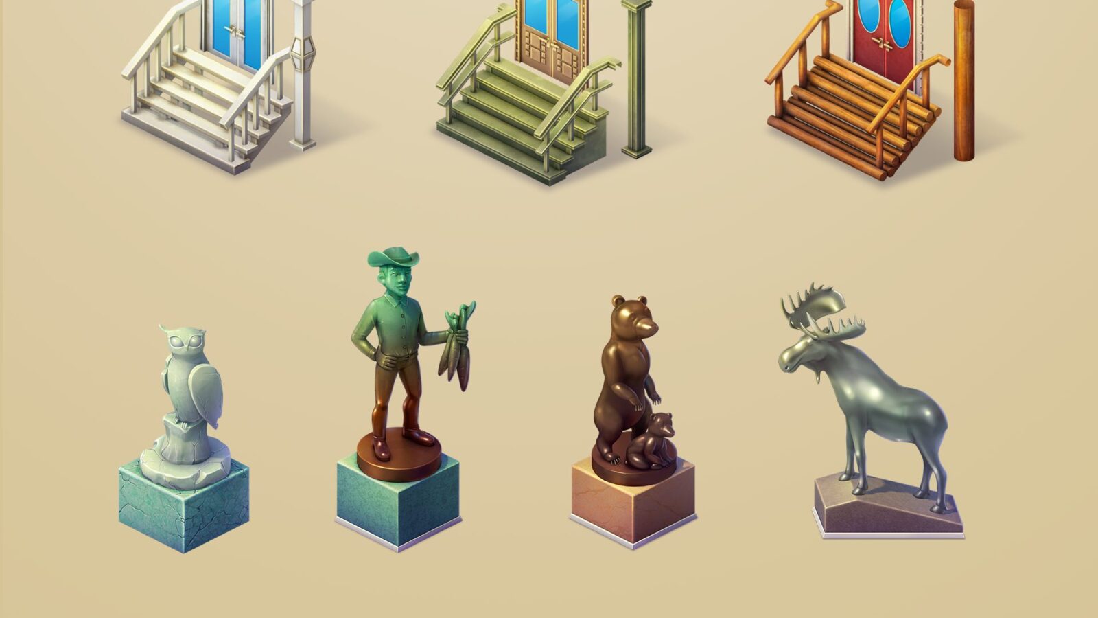 Statue decorative item for farm scene