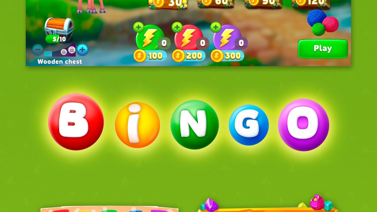 Bingo title animation with colorful letters