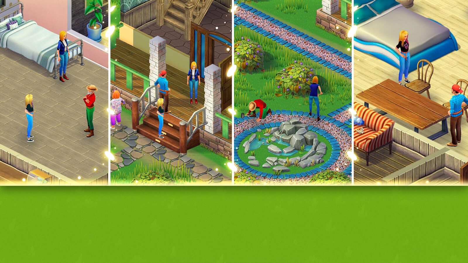 Farm yard with crops and decorations