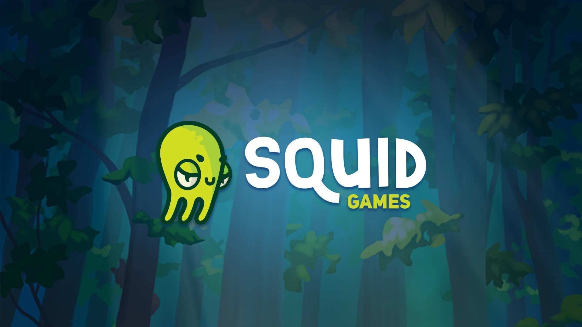 Squid Games logo with green squid mascot